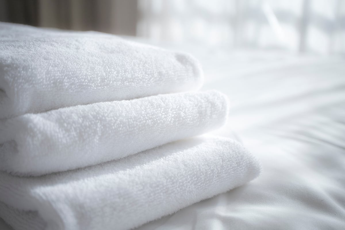 White towels on a bed