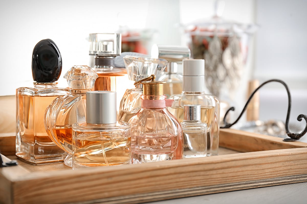 Collection of perfume bottles