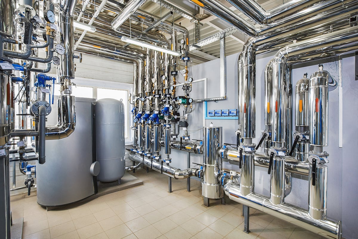 An industrial boiler house