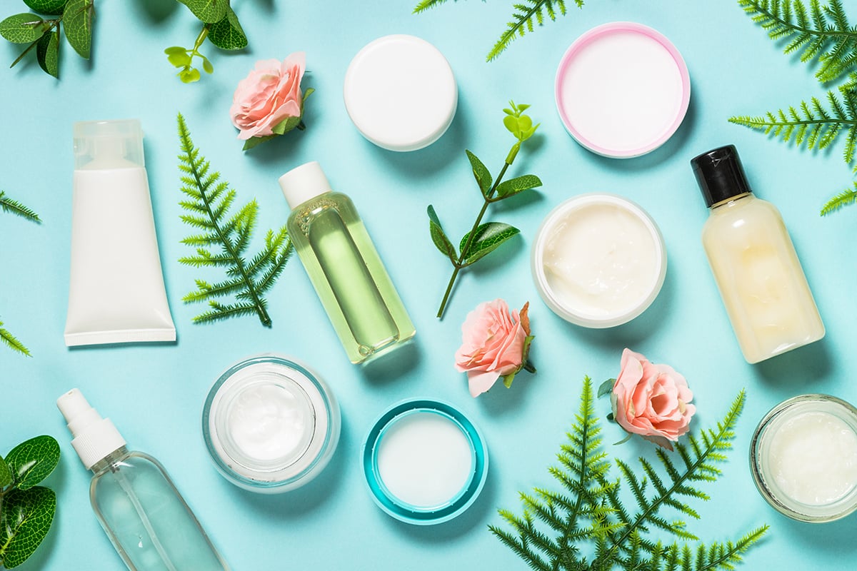 Different personal care and cosmetics products